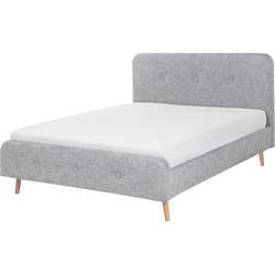 RENNES  - Tweepersoonsbed - Lichtgrijs - 160 x 200 cm - Polyester
