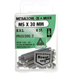 M.schroef moer ck m5x30mm 8st