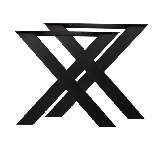 Tafelpoten - X-model - 78x72 cm - gepoedercoat zwart metaal - set van 2 - 