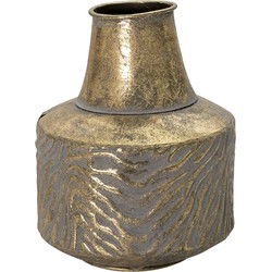 Clayre & Eef Vaas  Ø 15x21 cm Koperkleurig Metaal Rond Decoratie Vaas