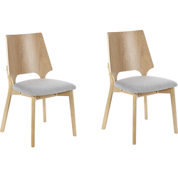 Beliani ABEE - Eetkamerstoel-Grijs-Multiplex, MDF