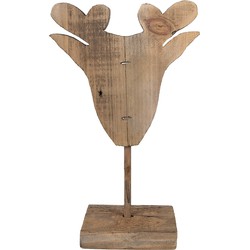 Clayre & Eef Decoratie Beeld Rendier 16x8x25 cm Bruin Hout