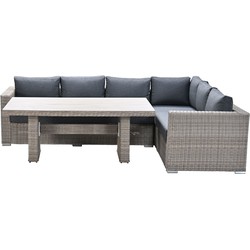 Garden Impressions Tennessee lounge dining set rechts 3-delig vintage willow - texfiber