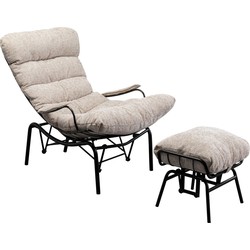 Fauteuil + Hocker Vienna Swing Beige