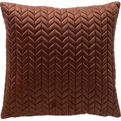 Dutch Decor MELINA - Sierkussen 45x45 cm – luxe visgraatmotief – effen kleur - Cappuccino - bruin - Dutch Decor