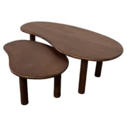 Livingfurn - Salontafel Nubi Brown Set of 2 - Mangohout