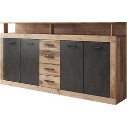 Meubella Dressoir Lavina - Grijs - Old wood - 190 cm