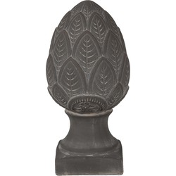 Clayre & Eef Beeld Dennenappel Ø 13x26 cm Grijs Steen Kerstdecoratie