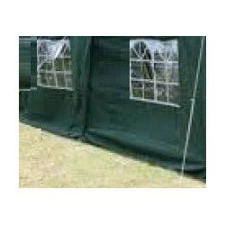 Zijwand Easy Up 5,6 mtr met raam Groen schade met vlekken