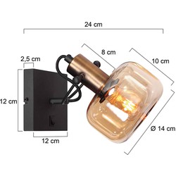 Steinhauer wandlamp Glaslic - brons - metaal - 3864BR