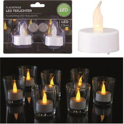 Waxinelichtjes LED - wit - 2x stuks - warm wit licht - theelichtjes - LED kaarsen