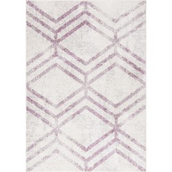 Safavieh Modern Geometric Indoor Woven Area Rug, Adirondack Collection, ADR253, in Ivory & Plum, 122 X 183 cm