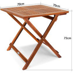 Inklapbare bijzettafel geolied acacia hardhout 70x70cm