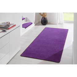Loper Uni Laagpolig Effen Vloerkleed - Fancy - Paars - 100x150 cm
