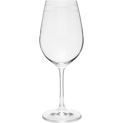 Riviera Maison Wijnglas Rode Wijn Transparant met tekst - RM Vin Rouge klassiek wijnglas op voet max inhoud 485 ml