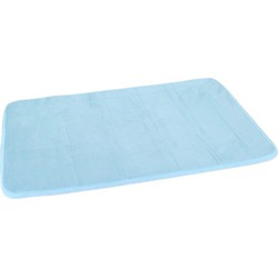 Badkamerkleedje rechthoekig 40 x 60 cm blauw van sneldrogend materiaal - Badmatjes