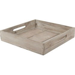 Vierkant houten dienblad/kaarsenbord - bruin - 26 x 26 cm - Dienbladen