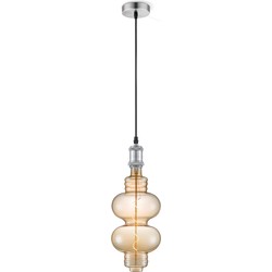 Home sweet home hanglamp Vintage Diabolo - Mat staal - amber