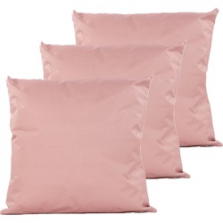 Anna's Collection Sierkussen voor binnen en buiten - 3x - oud roze - 60 x 60 cm - tuinkussen - Sierkussens