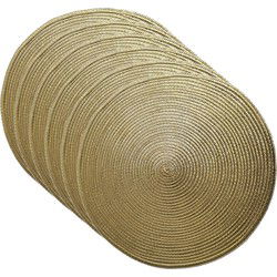 Gerimport Placemat - 12x - metallic goud - dia 38 cm - rond- onderlegger - Placemats