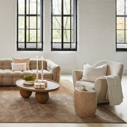 Riviera Maison The Jill Swivel Armchair, peluche bouclé, natural grey
