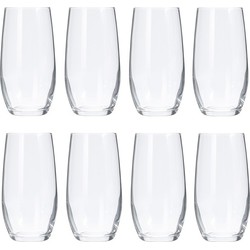 Drinkglazen of waterglazen - 8x stuks - verzwaard - gecurved - 360 ml - Drinkglazen