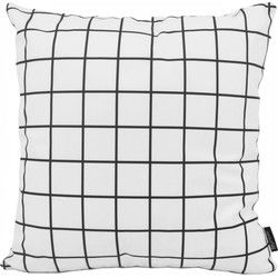 Sierkussen Vierkantjes Wit/Zwart | 45 x 45 cm | Katoen/Polyester