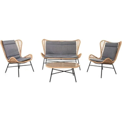 Huistuindesign – Milou Lounge Set – Patioset – Wicker – Grijs