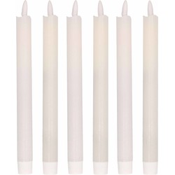 6x Kerstdiner/diner kaarsen wit Led 25,5 cm - LED kaarsen