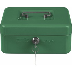 AMIG Geldkistje met 2 sleutels - groen - staal - 20 x 16 x 7 cm - inbraakbeveiliging - Geldkistjes