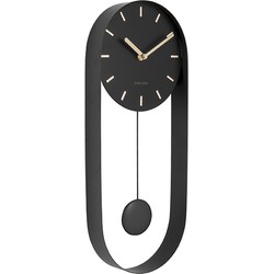 Karlsson - Wandklok Pendulum Charm - Zwart- Ø20cm