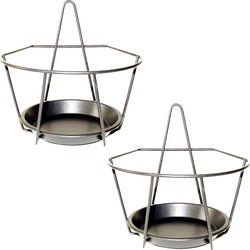 Esschert Design Balkon bloempothouder - 2x - ophanging - zwart metaal - Plantenbakbeugels
