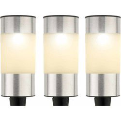 Decoris Solar prikspot - 6x - zilver - 14 cm - tuinverlichting - Prikspotjes