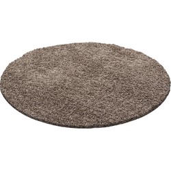 Tapijtenloods Basic Rond Shaggy vloerkleed Caramel Hoogpolig- 160 CM ROND