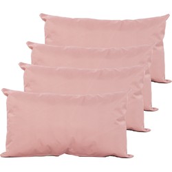 Anna's Collection Sierkussen voor binnen en buiten - 4x - oud roze - 30 x 50 cm - tuinkussen - Sierkussens
