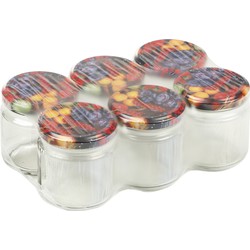 Set van 24x stuks glazen weckpotten/inmaakpotten met schroefdop 210 ml - Weckpotten