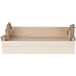 Clayre & Eef Decoratie Dienblad  37x25x7 cm Bruin Hout Rechthoek Serveerschaal