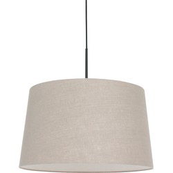 Hanglamp met linnen taupe kap Steinhauer Sparkled Light CrÃ¨me