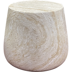 Dorus ronde fiberclay bijzettafel beige - Ø 47,5 x 41 cm