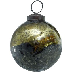 PTMD Indy Kerstbal Antiek - H8 x Ø8 cm - Glas - Groen