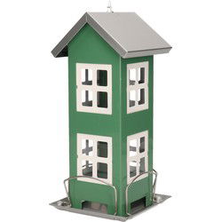 Pro Garden Vogelvoederhuisje - hangend - groen - silo - 27 cm - Vogel voedersilo