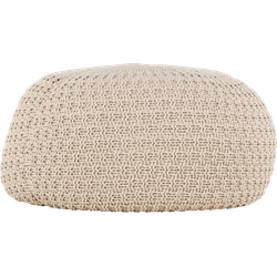 Sylvie gevlochten ronde poef beige - Ø 60 cm