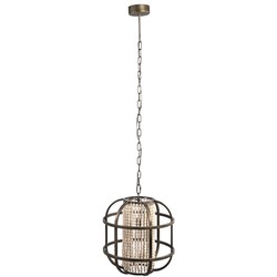 PTMD July Ronde Hanglamp - H152 x Ø42 cm - Metaal - Zwart