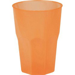 Drinkglazen frosted - oranje - 6x - 420 ml - onbreekbaar - Drinkglazen