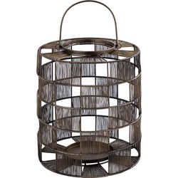 PTMD Stenn Brass iron round wired lantern squares L