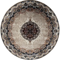 Isfahan Oosters Vloerkleed - Laagpolig - Klassiek Vintage Tapijt - Rond - Beige / Multi - 200 CM ROND- 200 CM ROND