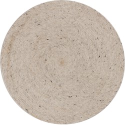 Kave Home - Takashi rond vloerkleed van 100% grijs wol, Ø 150 cm