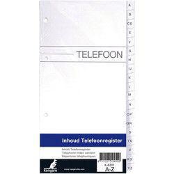 Kangaro K-6201 Inhoud Tbv Telefoonregister A-Z 4-gaats