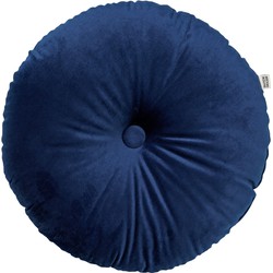 Dutch Decor OLLY - Sierkussen rond velvet Ø40 cm - Insignia Blue - donkerblauw - Dutch Decor