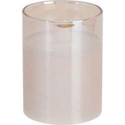 Home and Styling luxe LED kaars - in glas - warm wit - D7,5 x H10 cm - LED kaarsen